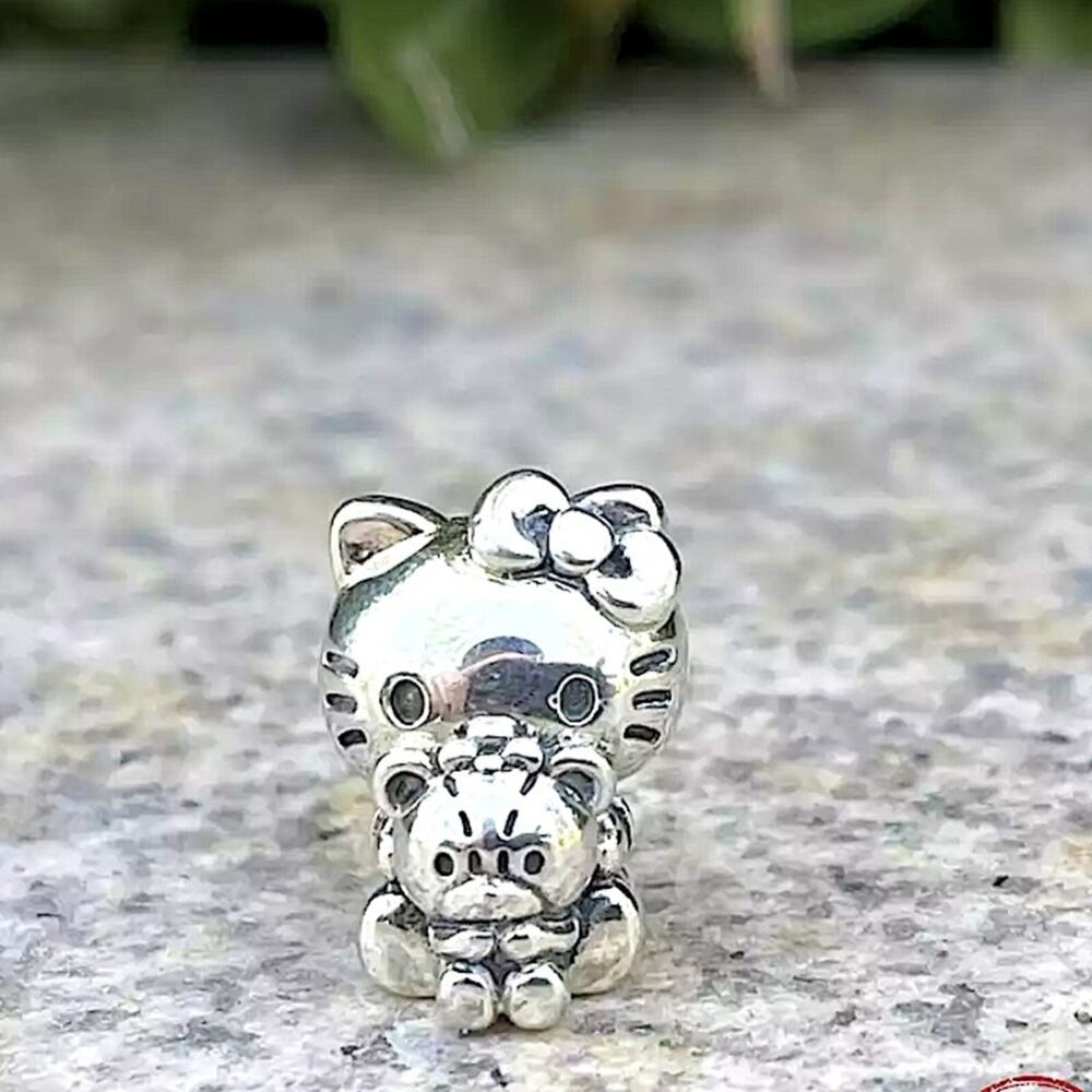 Hello Kitty Sterling Silver Charm For Pandora Bracelet Pandora Compatible - Picture 3 of 9